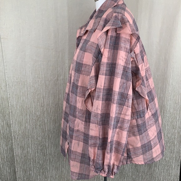 JESSICA SIMPSON NWT PINK BLUE PLAID TOP SIZE 2X - Picture 3 of 6